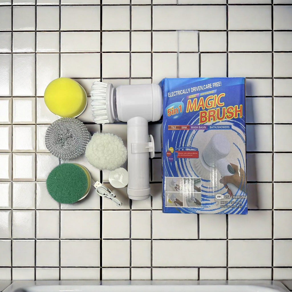 Cepillo de Limpieza Eléctrico 5 en 1: Potencia Sin Esfuerzo